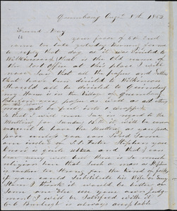 Letter from Asa Cutler, Quinebaug, [Connecticut], to Samuel May, 1852 August 8th