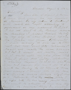 Letter from Daniel Foster, Harwich, [Massachusetts], to Samuel May, 1852 August 11