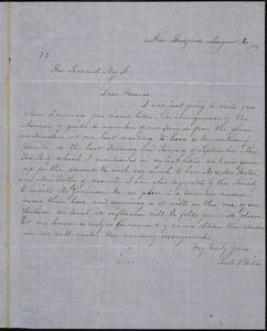 Letter from Sarah J. Field, New Bedford, [Massachusetts], to Samuel May, [18]52 August 20