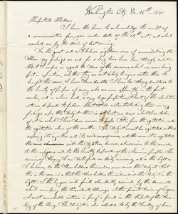 Letter from Nathaniel B. Borden, Washington City. [District of Columbia], to John Anderson Collins and Maria Weston Chapman, 1841 Dec[ember] 11