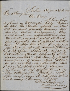 Letter from Charles Lenox Remond, Salem, [Massachusetts], to Samuel May, 1852 August 26
