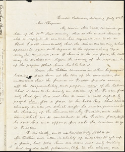 Letter from Caroline Bartlett, Worcester, [Massachusetts], to Maria Weston Chapman, [1840] July 25