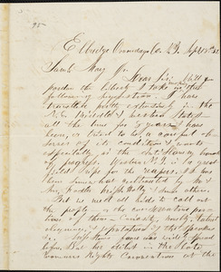 Letter from L.M. Cutcheon, Elbridge, Onondaga Co[unty], N[ew] Y[ork], to Samuel May, [18]52 Sept[ember] 18th