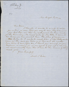 Letter from Sarah J. Field, New Bedford, [Massachusetts], to Samuel May, [18]52 Sep[tember] 20