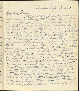 Letter from Elizabeth Pease Nichol, London, [England], to Maria Weston Chapman, 1840 July 17