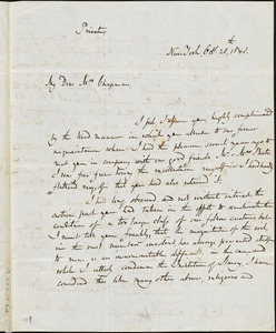 Letter from John Goodhue, New York, to Maria Weston Chapman, 1843 Oct[ober] 28
