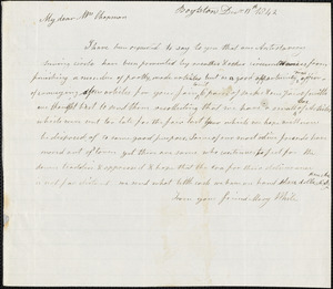 Letter from Mary White, Boylston, [Massachusetts], to Maria Weston Chapman, 1842 Dec[ember] 11