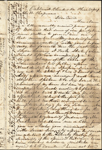 Letter from James Munroe, Oakland, Clinton Co.,Ohio, to Maria Weston Chapman, [1843] Sept[ember] 1