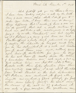 Letter from Francis Mary Harris Robbins, Brush Hill, Milton, [Massachusetts], to Anne Warren Weston, 1843 November 1