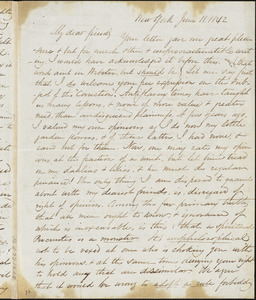 Letter from James Sloan Gibbons, New York, to Caroline Weston, 1842 June 11