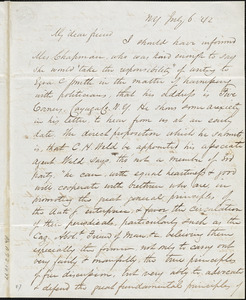 Letter from James Sloan Gibbons, New York, to Caroline Weston, 1842 July 6