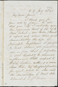 Letter from James Sloan Gibbons, New York, to Maria Weston Chapman, 1842 July 13