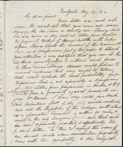 Letter from James Sloan Gibbons, New York, to Caroline Weston, 1842 Aug[ust] 14
