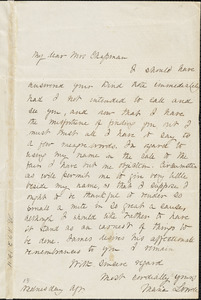 Letter from Maria Lowell to Maria Weston Chapman