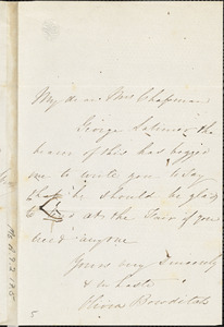 Letter from Olivia Shepard to Maria Weston Chapman