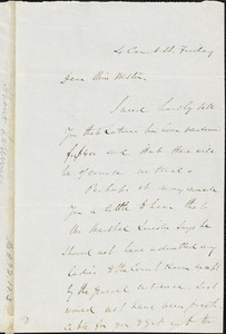 Letter from Charles Turner Torrey, [Cohasset, Massachusetts], to Caroline Weston, [1842 November 18]