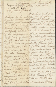Letter from Susanna Fisher, Limerick, Ireland, to Maria Chapman Weston, 1842 April 1