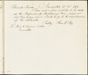 Letter from Ann S. Ray, Nantucket, [Massachusetts], to Maria Weston Chapman, 1842 Dec[ember] 6