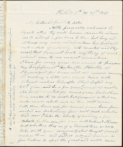 Letter from Esther Moore, Philadelphia, [Pennsylvania], to Maria Weston Chapman, 1842 Nov[ember] 25