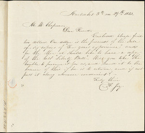 Letter from C. Austin Joy, Nantucket, [Massachusetts], to Maria Weston Chapman, 1843 [March] 29