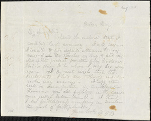 Letter from Henry Ingersall Bowditch, [Boston, Massachusetts], to Maria Weston Chapman, 1843 [August 7]