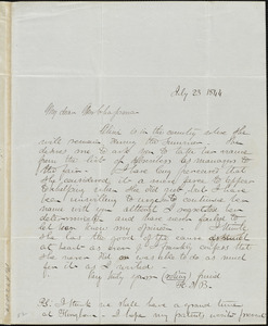 Letter from Henry Ingersall Bowditch to Maria Weston Chapman, 1844 July 23