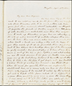 Letter from Samuel W. Thomas, Kingston, [Massachusetts], to Maria Weston Chapman, 1842 Sept[ember] 18