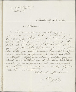 Letter, Boston, [Massachusetts], to Maria Weston Chapman, 1844 July 22