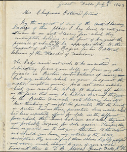 Letter from Abel Tanner, Great Falls, [New Hampshire], to Maria Weston Chapman, 1843 May 8