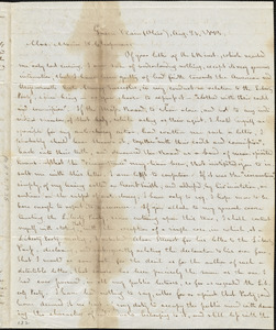 Letter from George Bradburn, [Green Plain, Ohio], to Maria Weston Chapman, 1843 Aug[ust] 31