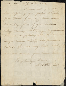 Letter from Harriet Beecher Stowe to Miss Lukens