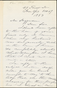 Letter from Harriet Beecher Stowe, Hartford, [Connecticut], to Thomas Wentworth Higginson, 1883 October 19