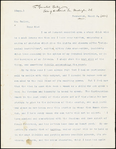 Letter from Harriet Beecher Stowe, Brunswick, [Maine], to Gamaliel Bailey, [1851] March 9