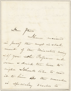 Letter from Harriet Beecher Stowe to Mrs. Parke