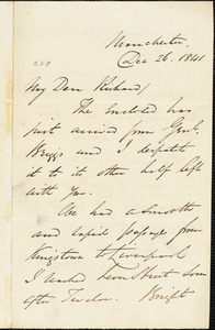 Letter from George Thompson, Manchester, [England], to Richard Davis Webb, 1841 Dec[ember] 26