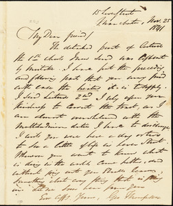 Letter from George Thompson, Manchester, [England], to Richard Davis Webb, 1841 Nov[ember] 25