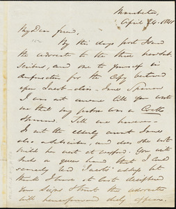 Letter from George Thompson, Manchester, [England], to Richard Davis Webb, 1841 April 24