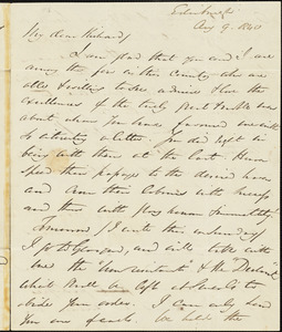 Letter from George Thompson, Edinburgh, [Scotland], to Richard Davis Webb, 1840 Aug[ust] 9
