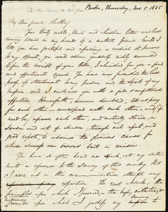 Letter from George Thompson, Boston, [Massachusetts], to Henry Clarke Wright, 1835 Nov[ember] 5