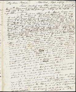 Letter from Lewis Tappan, New York, [New York], to William Lloyd Garrison, [18]37 Sept[ember] 21