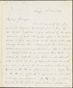 Letter from John Scoble, London, [England], to William Lloyd Garrison, 1837 Oct[ober] 1
