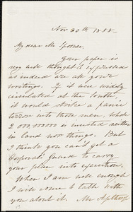Letter from Theodore Parker to Lysander Spooner, 1858 Nov[ember] 30