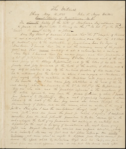 Letter from John Humphrey Noyes, Ithaca, [New York], to William Lloyd Garrison, 1838 May 16