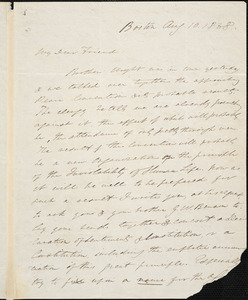 Letter from Edmund Quincy, Boston, [Massachusetts], to William Lloyd Garrison, 1838 Aug[ust] 10