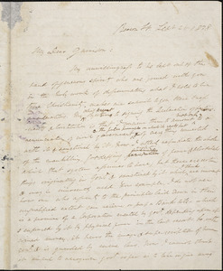 Letter from Edmund Quincy, Beacon St[reet, Boston, Massachusetts], to William Lloyd Garrison, 1838 Sept[ember] 21