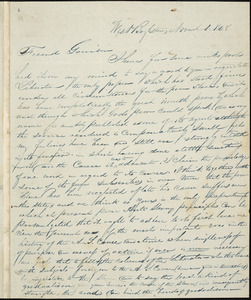 Letter from Maynard King, West Boylston, [Massachusetts], to William Lloyd Garrison, 1838 November 1