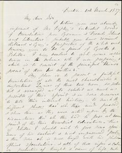 Letter from John Sullivan Dwight, Boston, [Massachusetts], to James Freeman Clarke, 1837 March 10