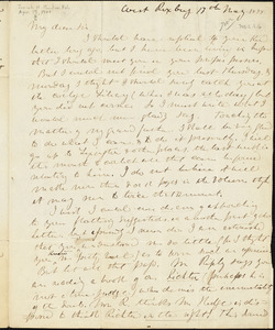 Letter from Theodore Parker, West Roxbury, [Massachusetts], to Convers Francis, 1838 May 17