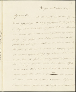 Letter from John Sullivan Dwight, Bangor, [Maine], to F.K. Kedge, 1837 April 12