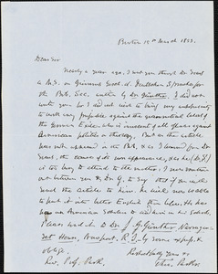 Letter from Theodore Parker, [Boston, Massachusetts], to Edwards Amasa Park, 1837 June 12